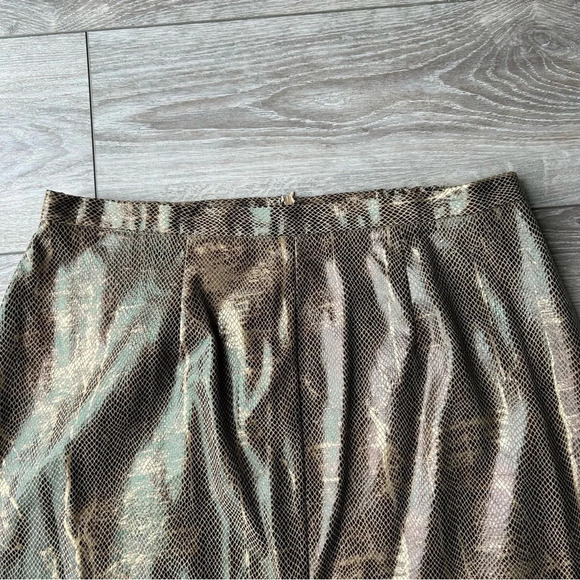 Vintage Jesse Ryan Shimmer Snakeskin Pattern Midi A Line Skirt - Picture 6 of 11